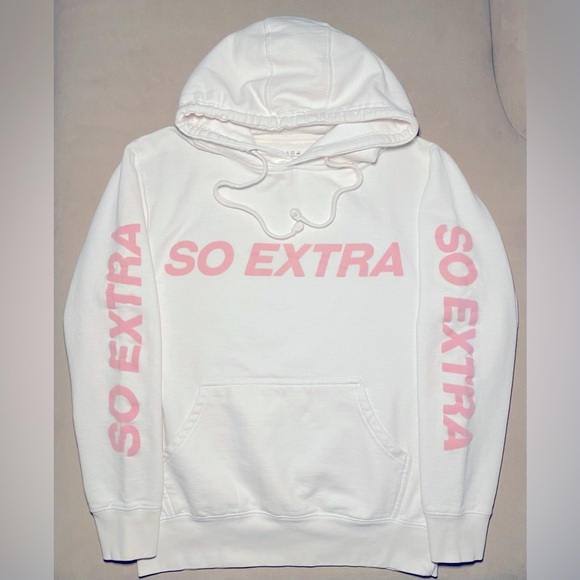 Alisha Marie “So Extra” oversized hoodie White with Pink  Size Extra Small XS - Picture 4 of 7